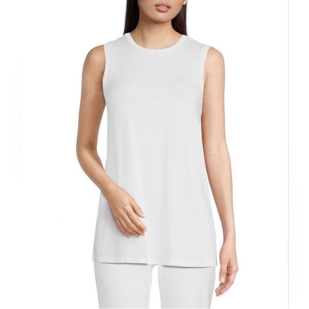 Eileen Fisher Sleeveless White Tank Top Size PM